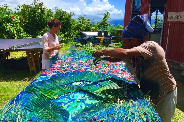 Warsztat sun printing, druk na tkaninie, Seszele
